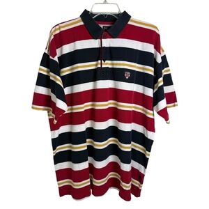 Vintage 90s State of the Art Striped Polo Shirt Size Large Cotton Short Sleeve